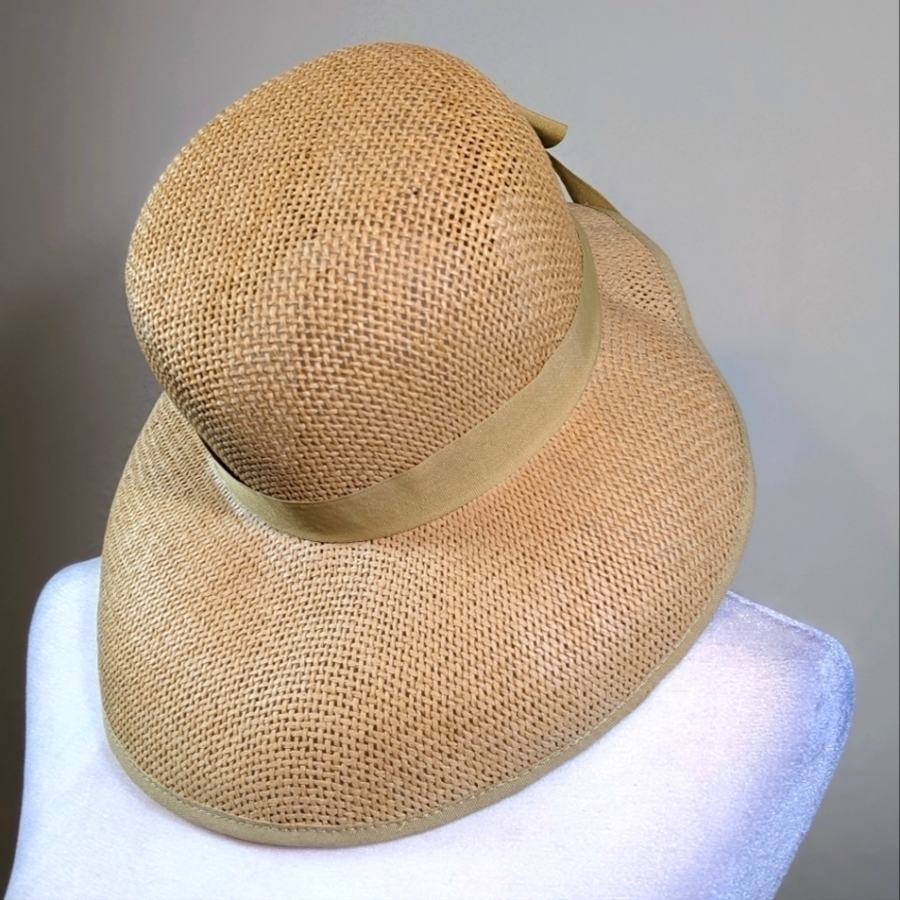 Cute Paper Sun Hat with Bow Tie Back